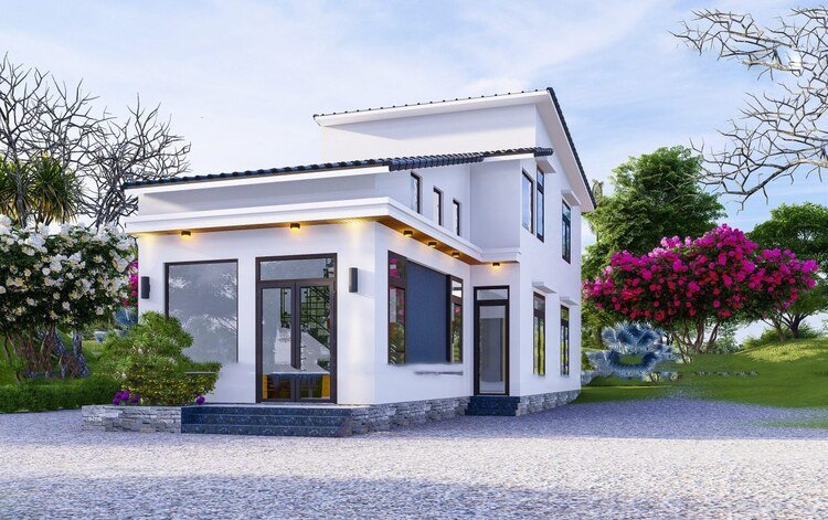 Mẫu nhà cấp 4 5x20 đẹp có gác lửng
